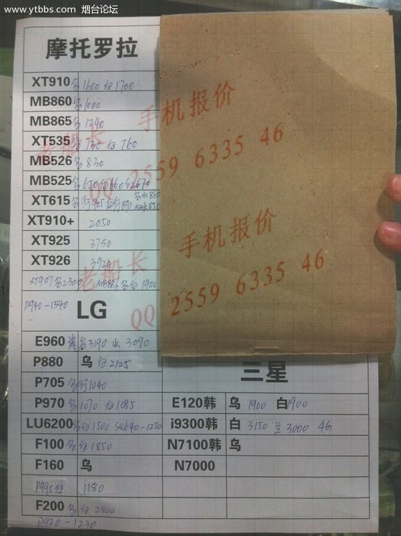 2012年12月25日全新水货手机拿货价透露--只